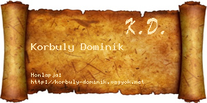 Korbuly Dominik névjegykártya